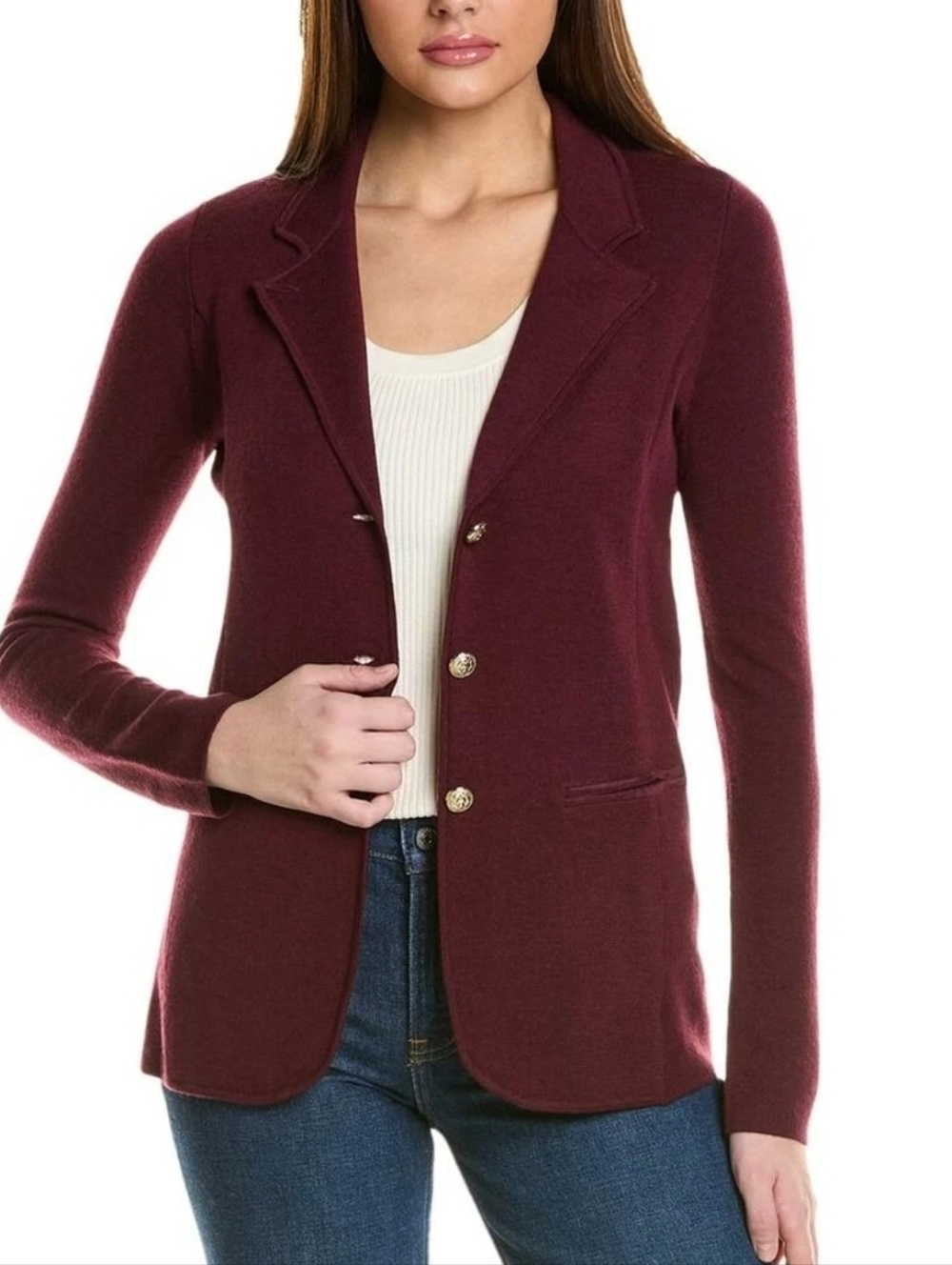 Bruno Magli Red Wool Sweater Blazer